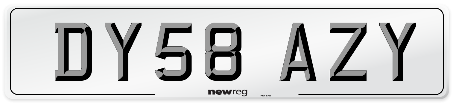DY58 AZY Number Plate from New Reg